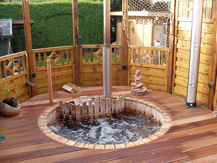 Holzbadezuber Rund
