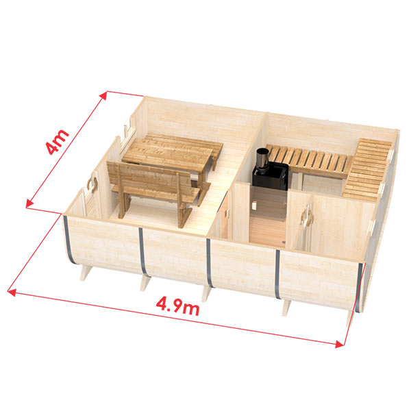 Fass-Sauna Oval XL