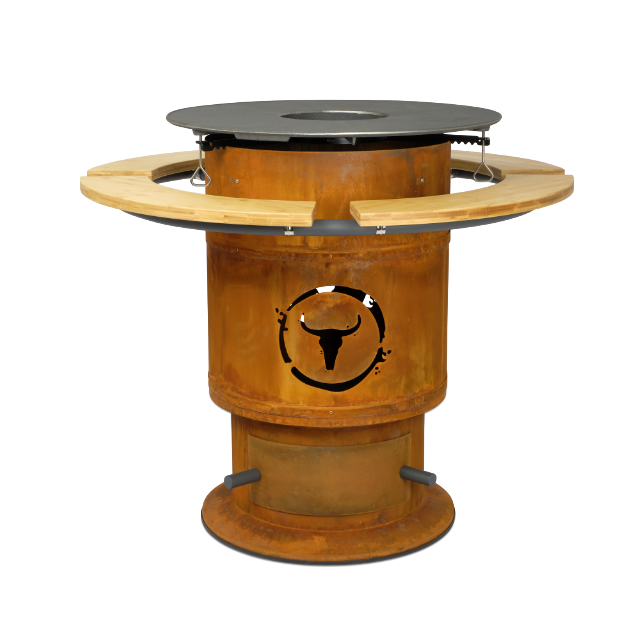 Bandit Fireplace mit BBQ-Disk und Ablagebrettern