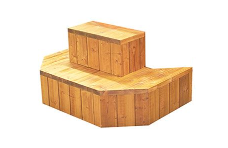 Treppe für achteckigen Badezuber