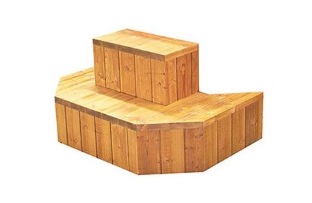 Treppe für achteckigen Badezuber