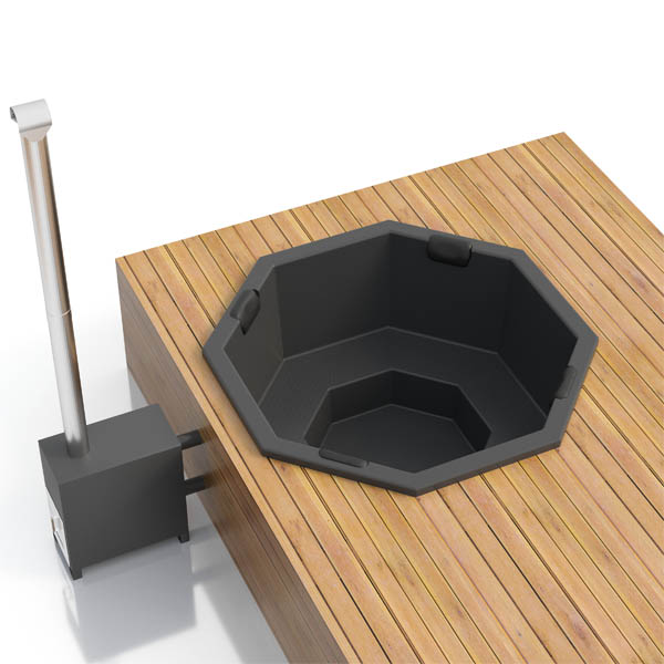 GFK-Becken achteckig 2x2m  für Außenofen