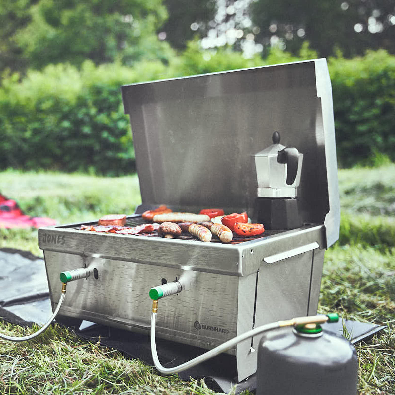 Jones klappbarer mobiler Gasgrill mit Tasche Jones klappbarer mobiler Gasgrill mit Tasche