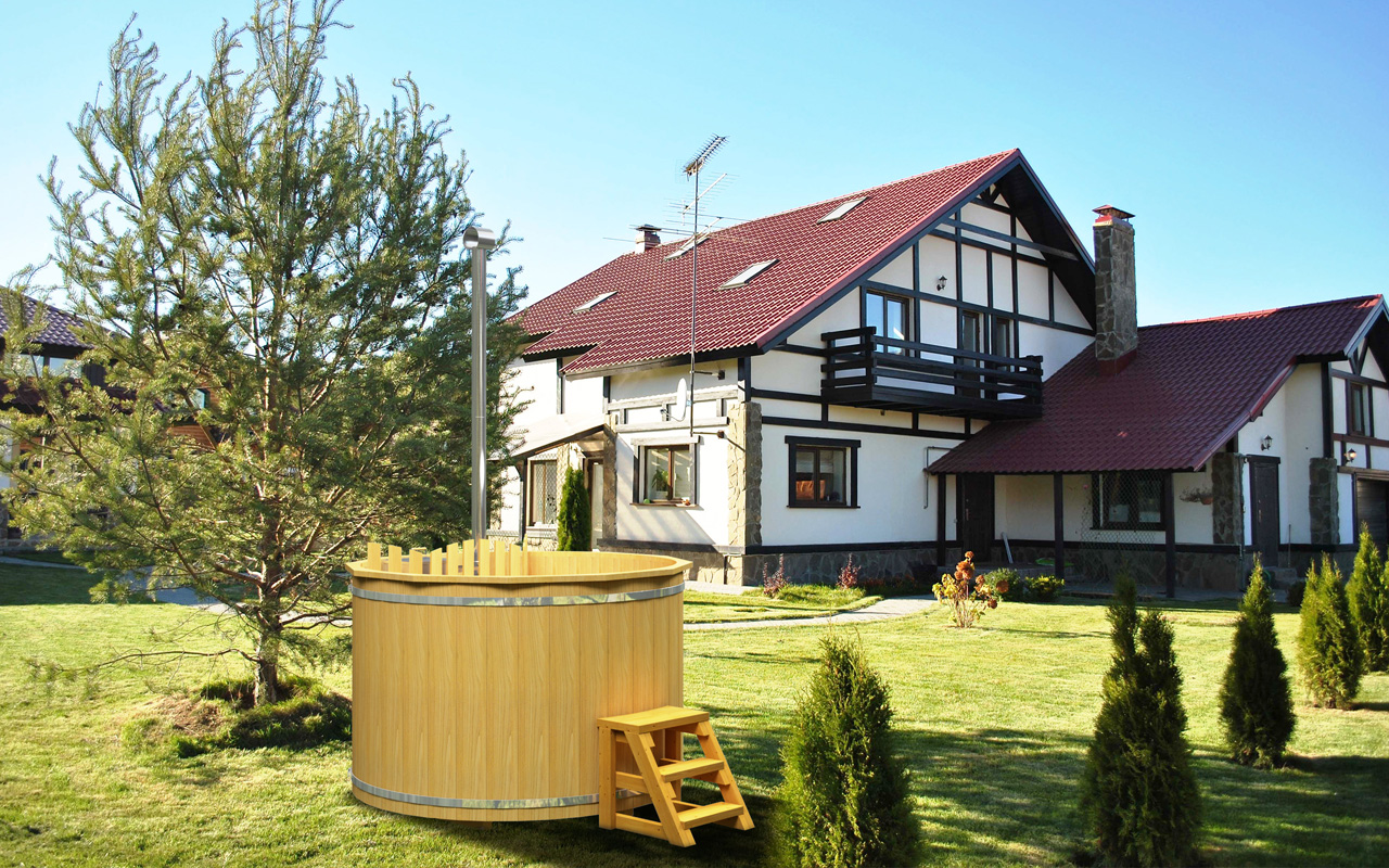 Holzbadezuber Rund
