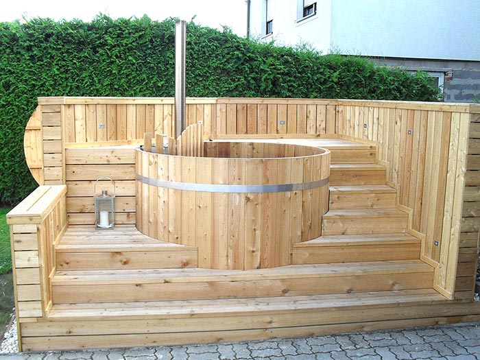 Holzbadezuber Rund