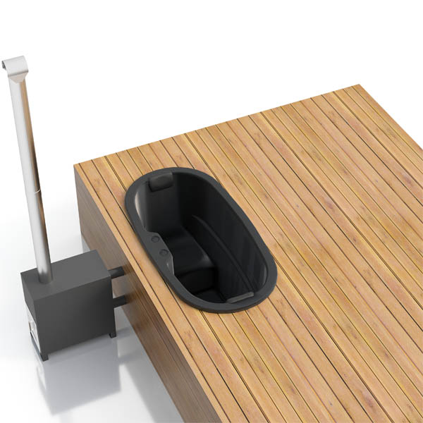 GFK-Becken Oval 1,85x0,95m für Außenofen